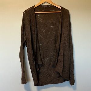 Vince Brown yak hair wool blend Open Front Cardigan